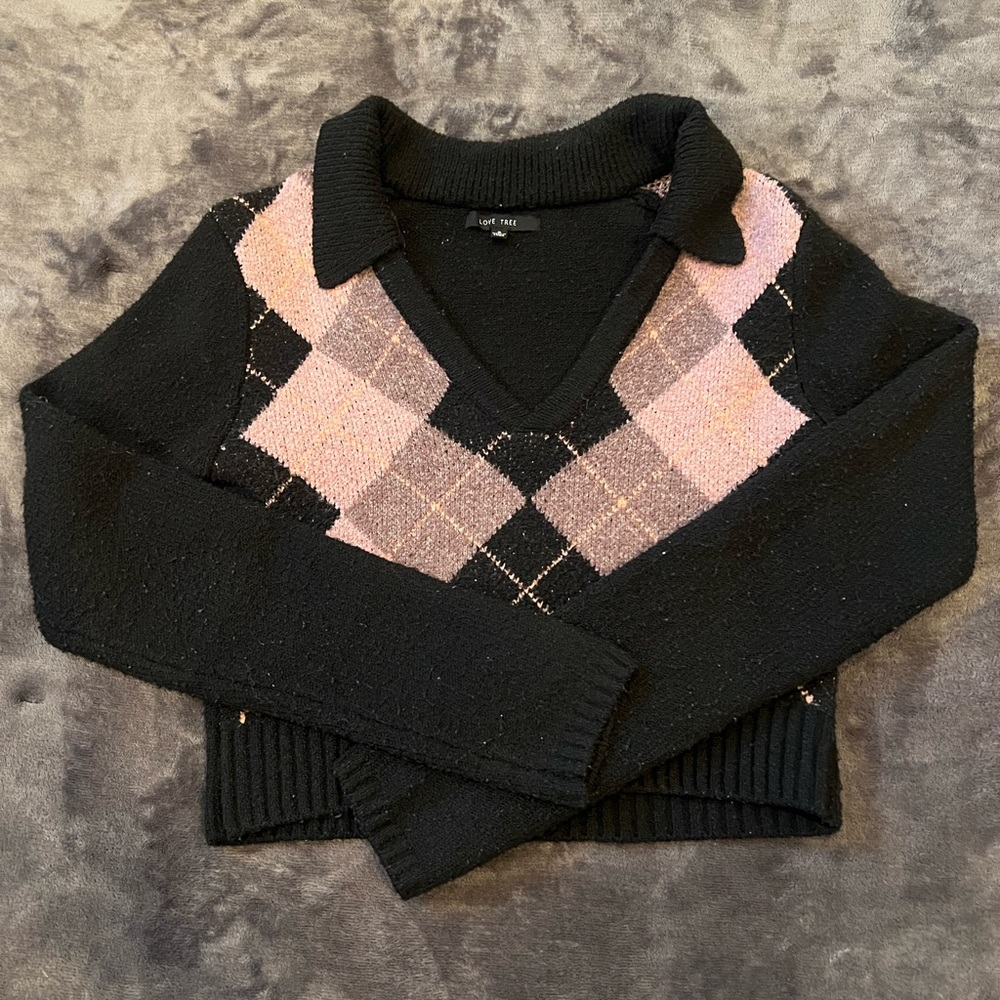 Love Tree Plaid Sweater